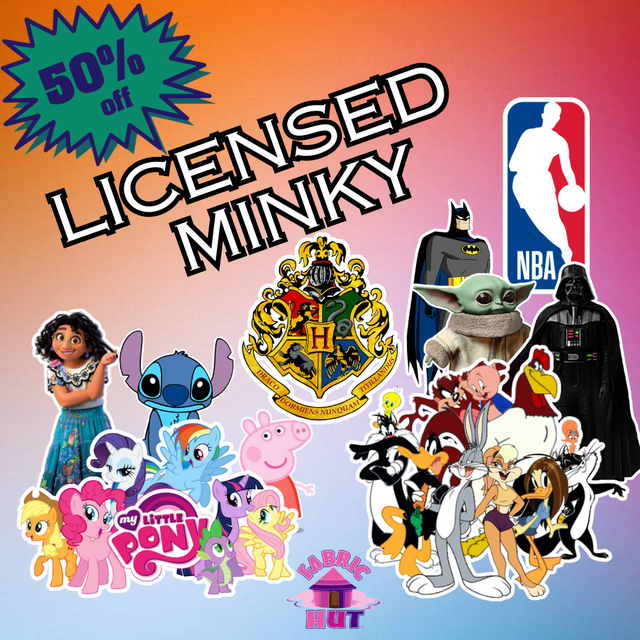 Licensed Minky Sale Fabric Hut