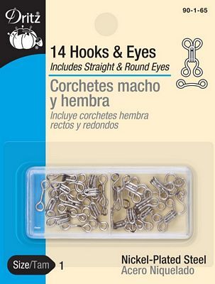 Nickel Metal Hook and Eye Closure - 0.625 X 1.5 - Hook & Eyes, Hook And Eye  